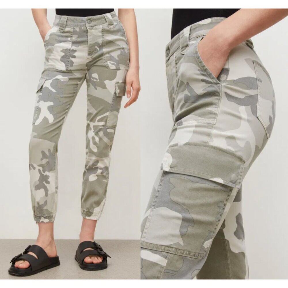 All Saints Women's Camouflage Ankle Cargo Pants - Green & Gray